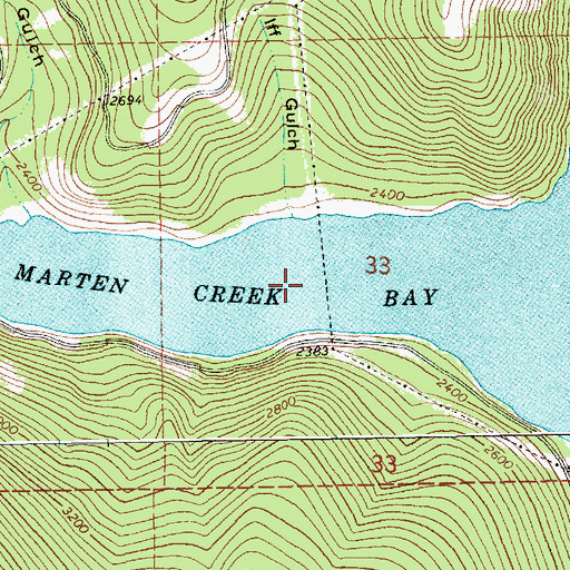 Topographic Map of Marten Creek Bay, MT