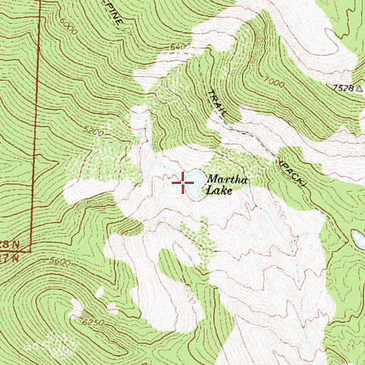 Topographic Map of Martha Lake, MT