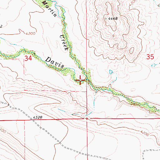 Topographic Map of Martin Creek, MT