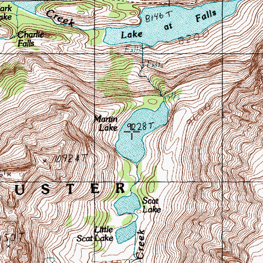 Topographic Map of Martin Lake, MT