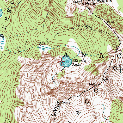 Topographic Map of Martin Lake, MT