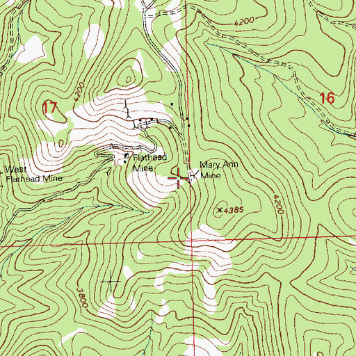 Topographic Map of Mary Ann Mine, MT