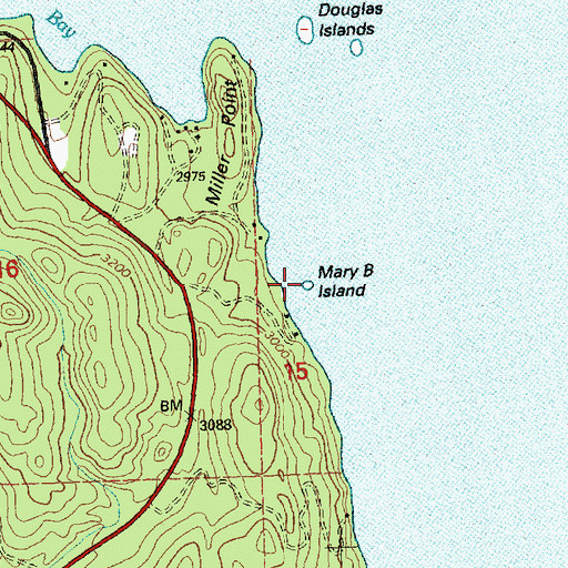 Topographic Map of Mary B Island, MT