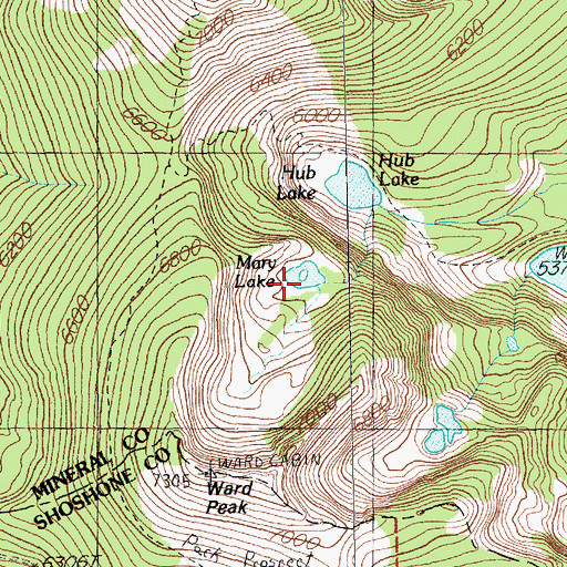 Topographic Map of Mary Lake, MT