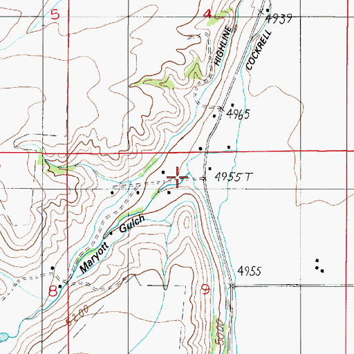 Topographic Map of Maryott Gulch, MT