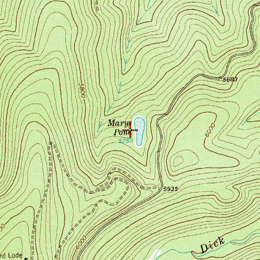 Topographic Map of Marys Pond, MT