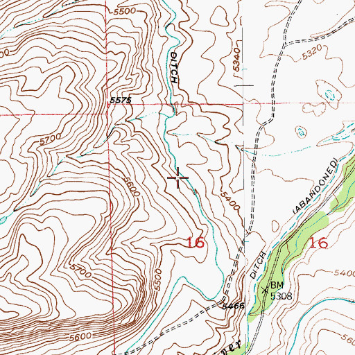Topographic Map of Mason Ditch, MT