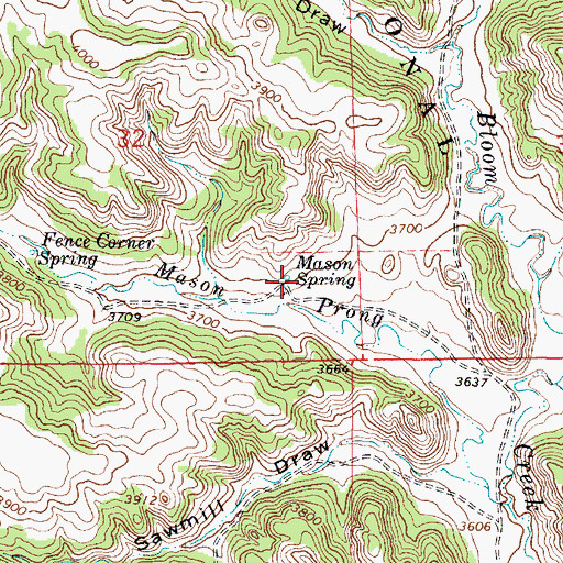 Topographic Map of Mason Spring, MT