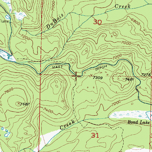 Topographic Map of Mast Ditch, MT