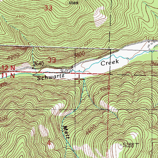 Topographic Map of Matt Gulch, MT