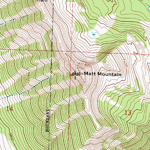 Topographic Map of Matt Mountain, MT