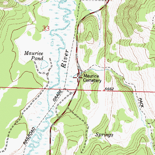 Topographic Map of Maurice Cemetery, MT