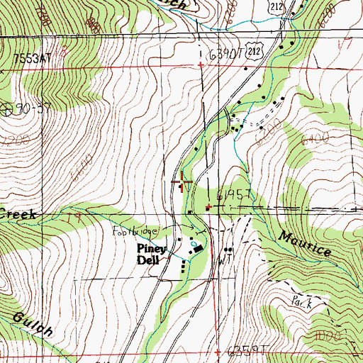 Topographic Map of Maurice Creek, MT