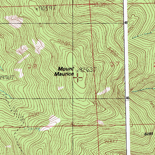 Topographic Map of Maurice Mount, MT