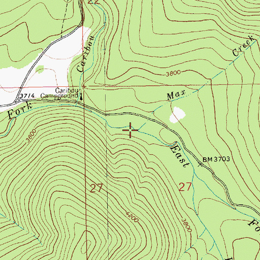 Topographic Map of Max Creek, MT