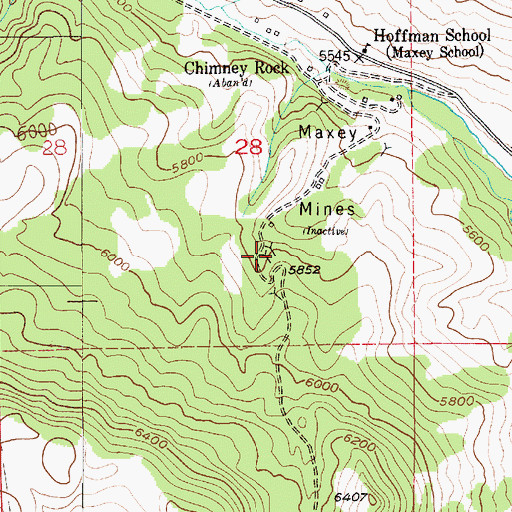 Topographic Map of Maxey Mines, MT