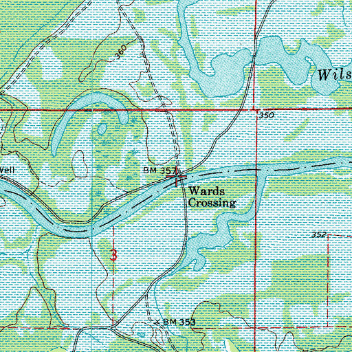 Topographic Map of Wards Crossing, AR
