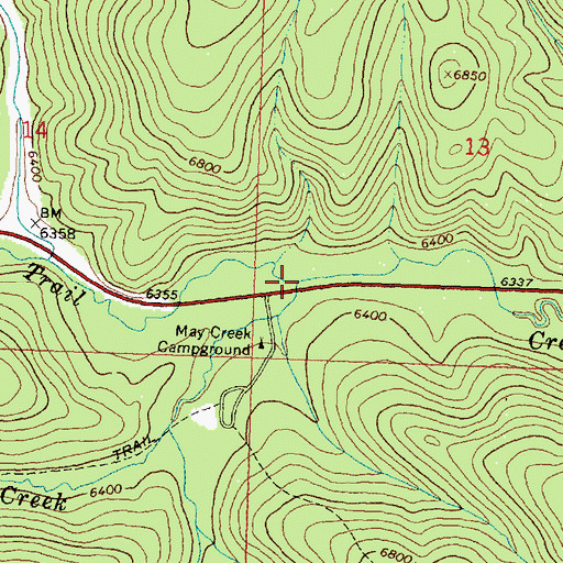 Topographic Map of May Creek, MT