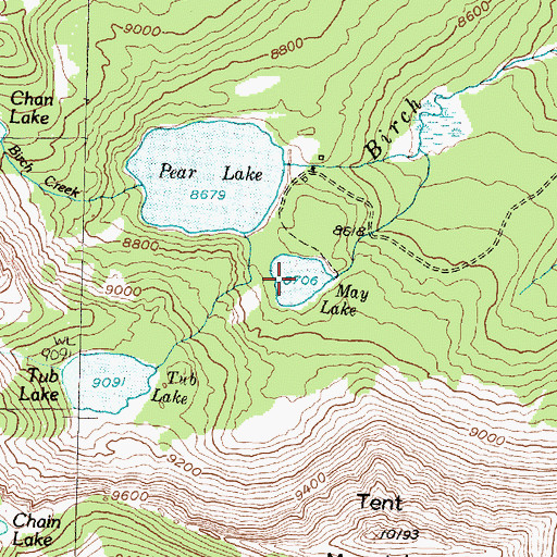 Topographic Map of May Lake, MT