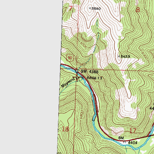 Topographic Map of Maynard Creek, MT