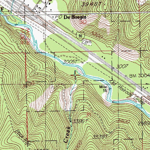 Topographic Map of Mayo Creek, MT