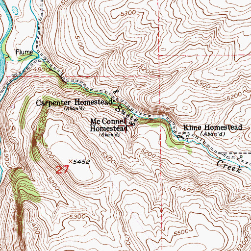 Topographic Map of McConnell Homestead, MT