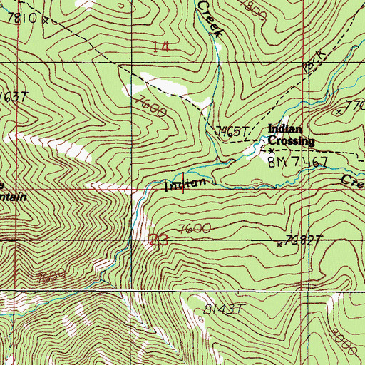 Topographic Map of McAtee Creek, MT