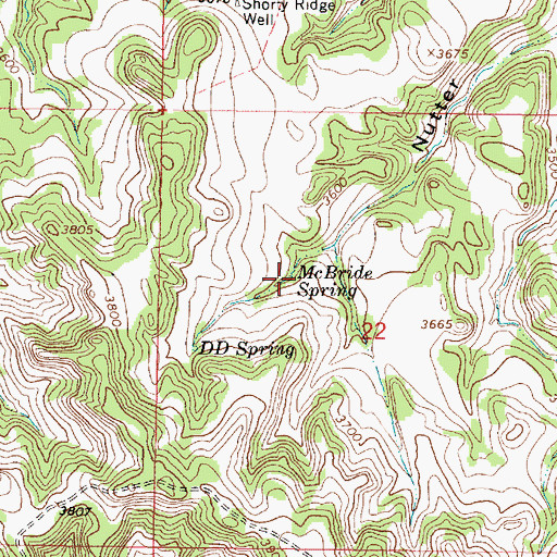 Topographic Map of McBride Spring, MT