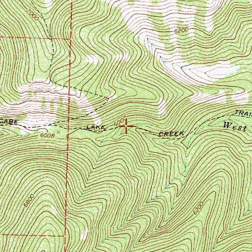 Topographic Map of McCabe Lake Creek Trail, MT