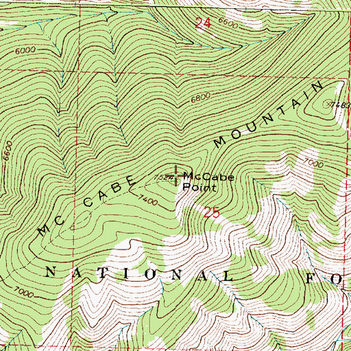 Topographic Map of McCabe Point, MT
