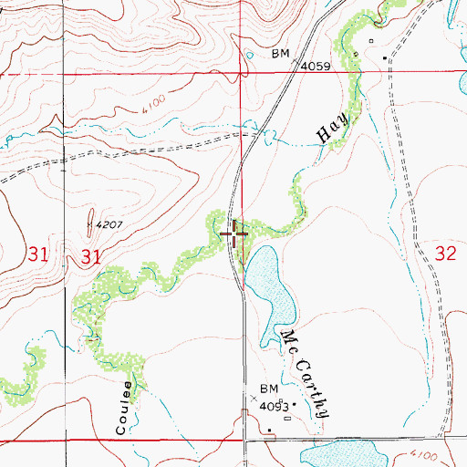 Topographic Map of McCarthy Creek, MT