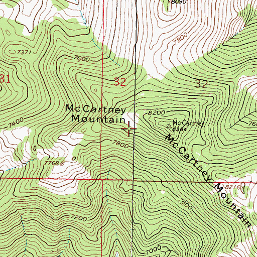 Topographic Map of McCartney Mountain, MT