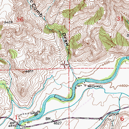 Topographic Map of McComb Draw, MT