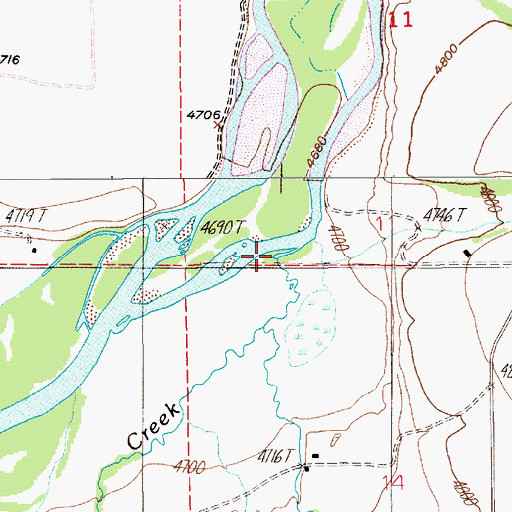 Topographic Map of McDonald Creek, MT