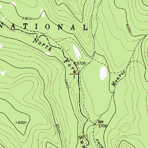 Topographic Map of McDonald Creek, MT