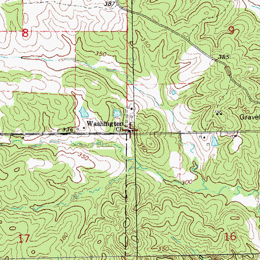 Topographic Map of Washington Church of Christ, AR