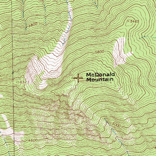 Topographic Map of McDonald Mountain, MT