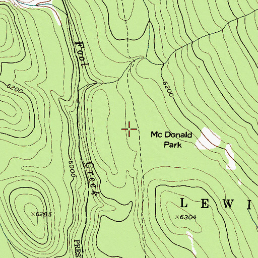 Topographic Map of McDonald Park, MT