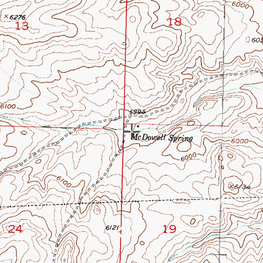 Topographic Map of McDowell Spring, MT