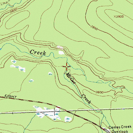Topographic Map of McGee Creek, MT