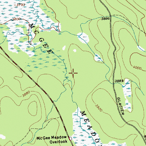 Topographic Map of McGee Meadow, MT