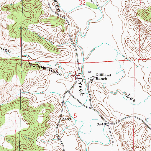 Topographic Map of McGhee Gulch, MT