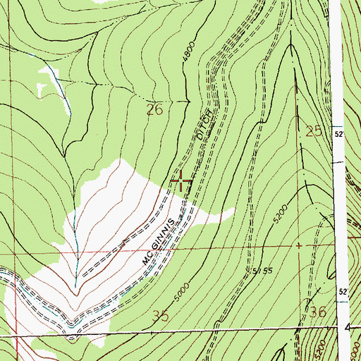Topographic Map of McGinnis Ditch, MT