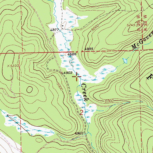 Topographic Map of McGovern Creek, MT