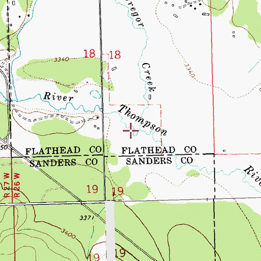 Topographic Map of McGregor Creek, MT