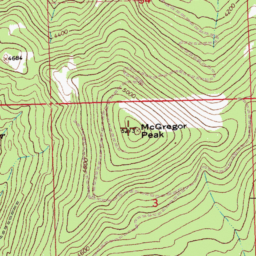 Topographic Map of McGregor Peak, MT