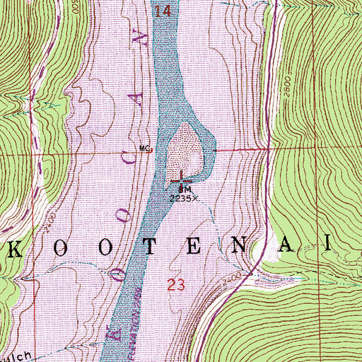 Topographic Map of McGuire Creek, MT