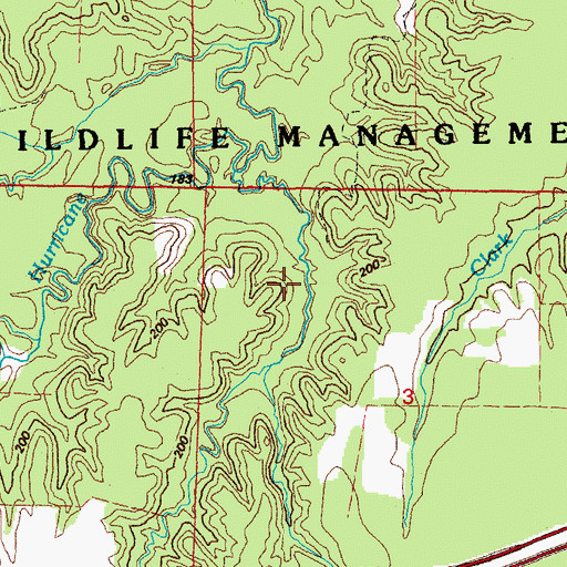Topographic Map of Wattensaw State Game Area, AR