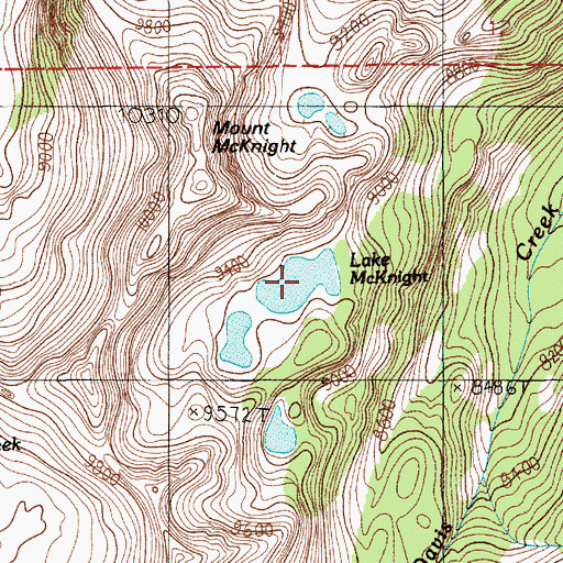 Topographic Map of Lake McKnight, MT