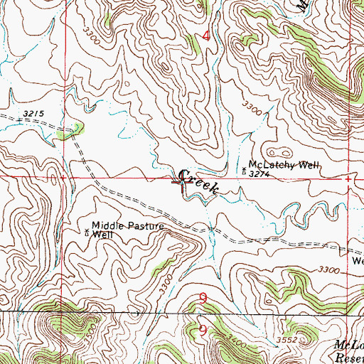 Topographic Map of McLatchy Creek, MT